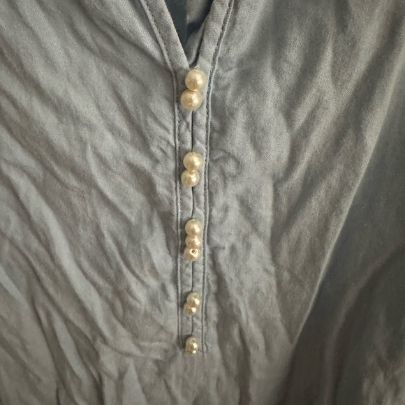 2/$10 adorable blue and white cover up with pearls and lace - Picture 4 of 5